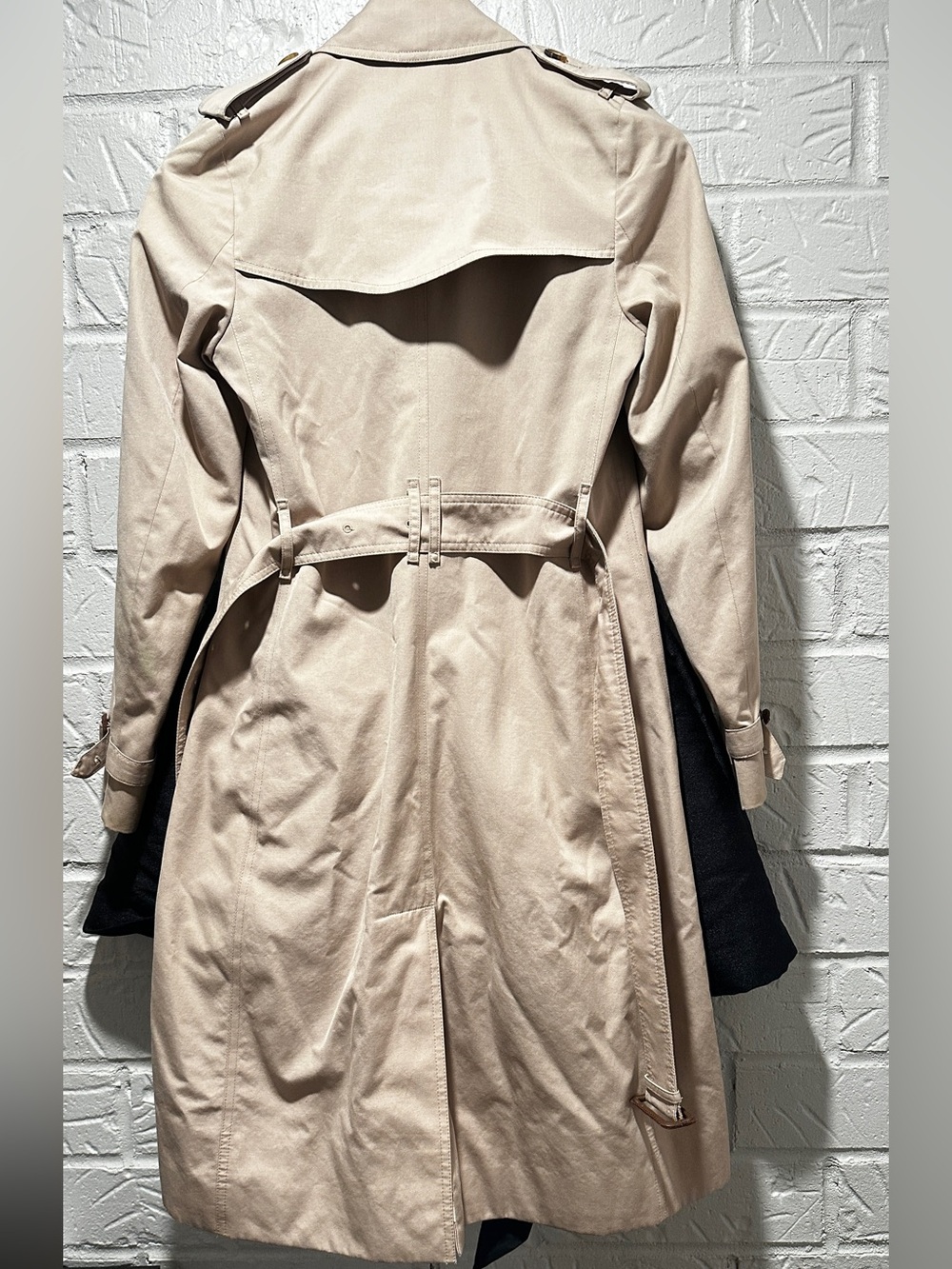 Burberry Kensington Classic Beige Cotton Blend Trench Coat Size 2 - Picture 5 of 16